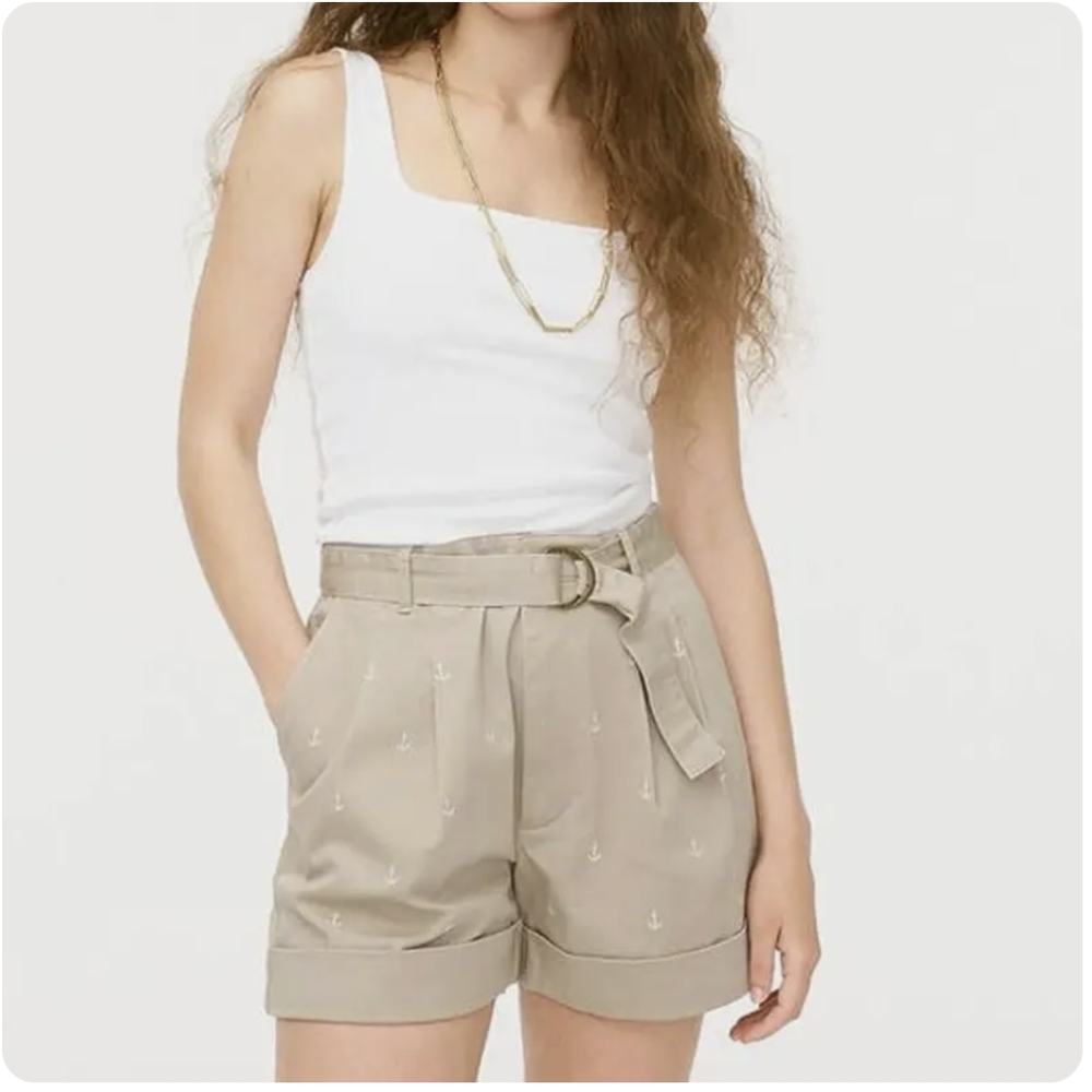 J.CREW - D-ring Short with Anchor Embroidery